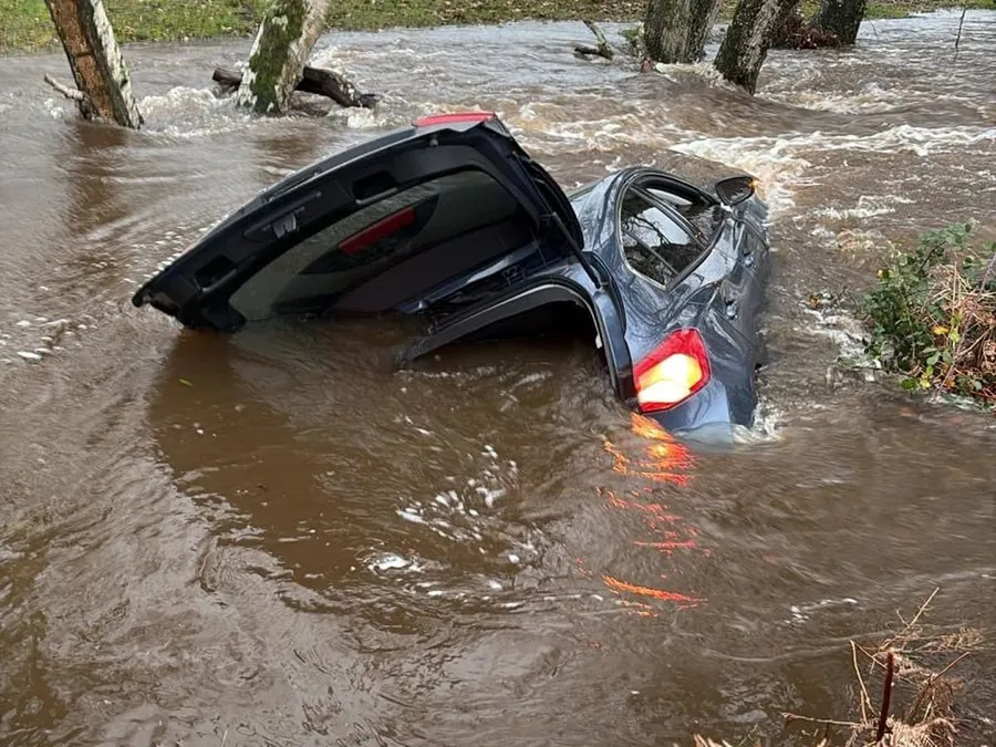 Firefighters Tackle Flooded Car Drama in the New Forest